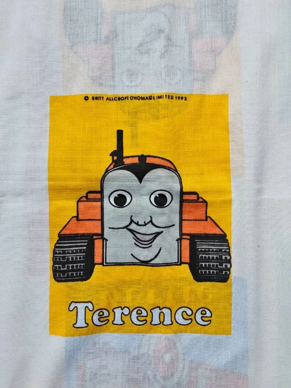 1992 Britt Allcroft Thomas the Train & Friends crib flat sheet